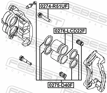 FEBEST 0275-D40F Repair Kit, brake caliper