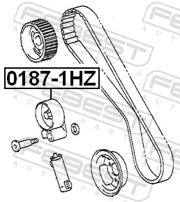 FEBEST 0187-1HZ Tensioner Pulley, timing belt
