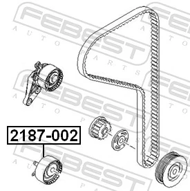 Tensioner Pulley, timing belt 2187-002