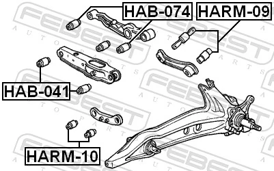 Mounting, control/trailing arm HAB-074