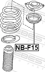 FEBEST NB-F15 Rolling Bearing, suspension strut support mount