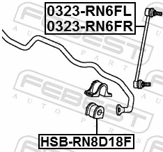 Mounting, stabiliser bar HSB-RN8D18F