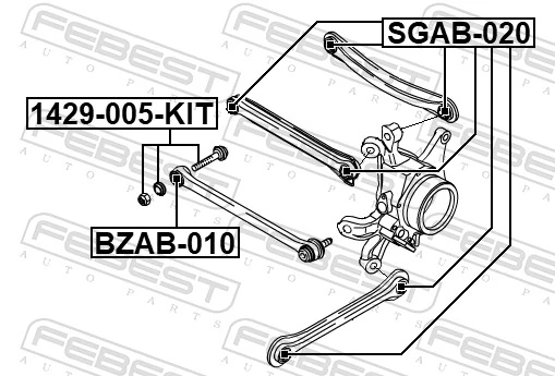 Mounting, control/trailing arm SGAB-020