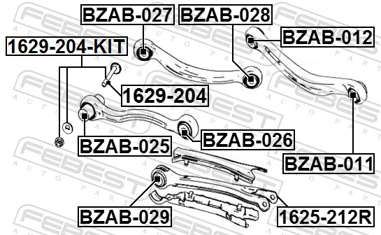 Camber Correction Screw Set 1629-204-KIT