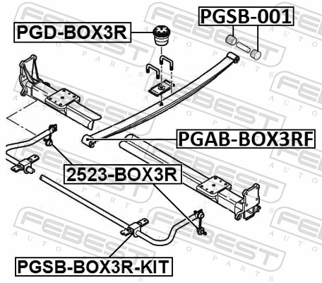 Leaf Spring Stop, auxiliary spring PGD-BOX3R