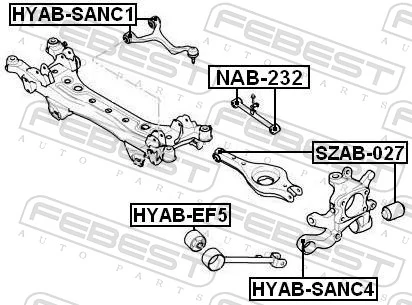 Mounting, control/trailing arm SZAB-027
