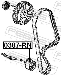 FEBEST 0387-RN Tensioner Pulley, timing belt
