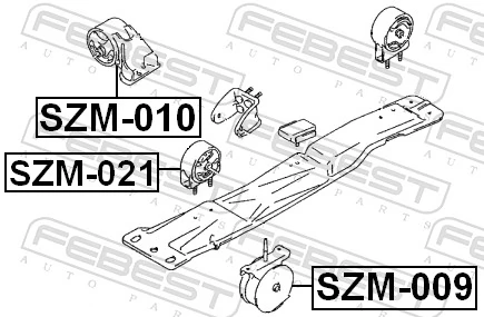 FEBEST SZM-021 Mounting, engine