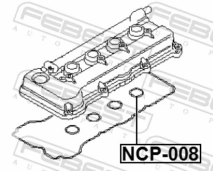 FEBEST NCP-008 Gasket, cylinder head cover