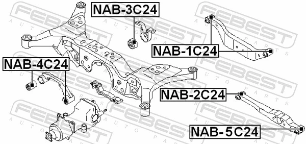 FEBEST NAB-1C24 Mounting, control/trailing arm