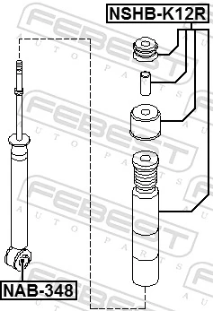 FEBEST NSHB-K12R Protective Cap/Bellow, shock absorber