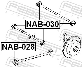 Mounting, control/trailing arm NAB-030