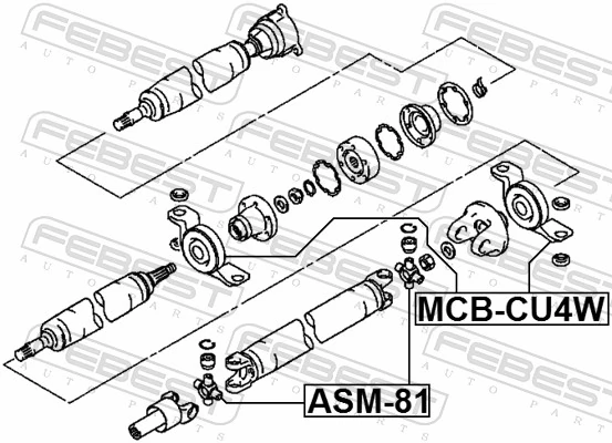 FEBEST MCB-CU4W Bearing, propshaft centre bearing