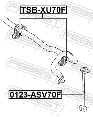 FEBEST TSB-XU70F Mounting, stabiliser bar