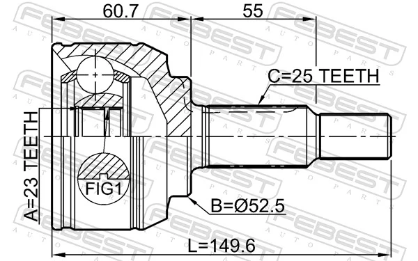 Joint Kit, drive shaft 2410-KAPT
