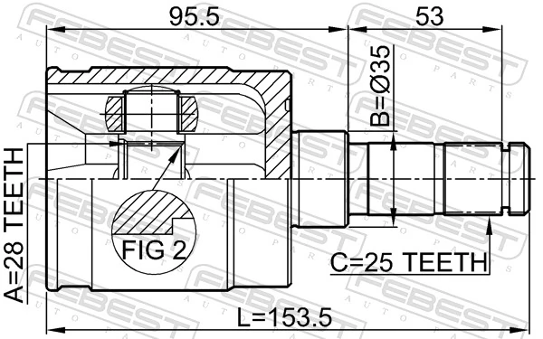 FEBEST 0311-GDLH Joint Kit, drive shaft
