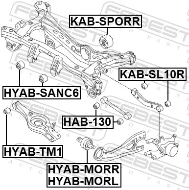 Mounting, control/trailing arm HYAB-MORR