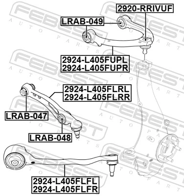 Control/Trailing Arm, wheel suspension 2924-L405FUPL