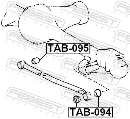 FEBEST TAB-094 Mounting, control/trailing arm