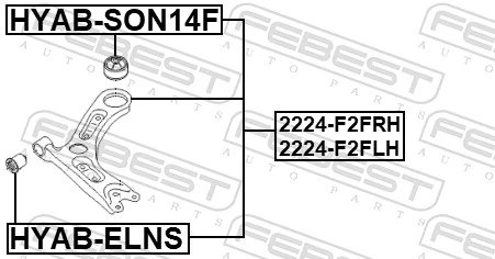 Control/Trailing Arm, wheel suspension 2224-F2FRH
