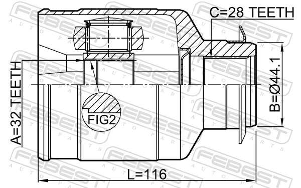 Joint Kit, drive shaft 2211-D9A64WRH
