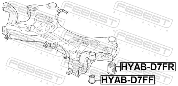 FEBEST HYAB-D7FF Bushing, axle beam