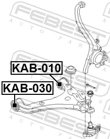 Mounting, control/trailing arm KAB-030