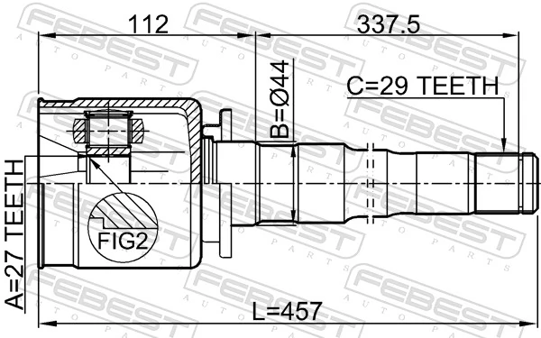 Joint Kit, drive shaft 2911-DIIIFRH