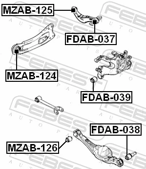FEBEST FDAB-037 Mounting, control/trailing arm