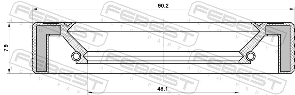 FEBEST 95LAY-50900808R Shaft Seal, manual transmission main shaft