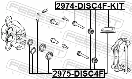 Guide Bolt, brake caliper 2974-DISC4F-KIT