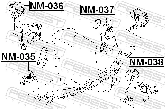 FEBEST NM-035 Mounting, engine