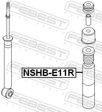 FEBEST NSHB-E11R Protective Cap/Bellow, shock absorber