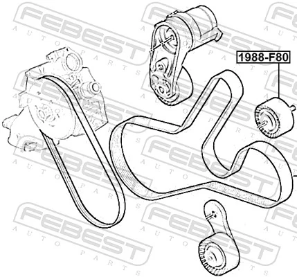 Deflection/Guide Pulley, V-ribbed belt 1988-F80