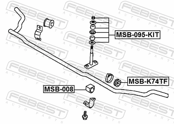 FEBEST MSB-K74TF Mounting, stabiliser bar