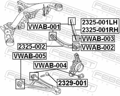 Mounting, control/trailing arm VWAB-005