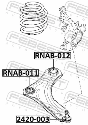 Mounting, control/trailing arm RNAB-012