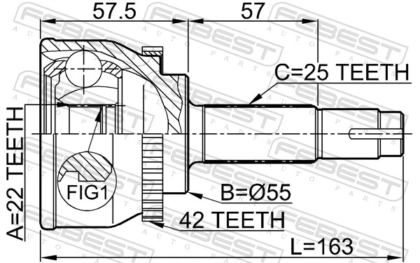 FEBEST 0210-060A42 Joint Kit, drive shaft
