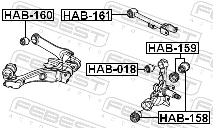 Mounting, control/trailing arm HAB-161