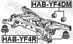 FEBEST HAB-YF4DM Bushing, axle beam