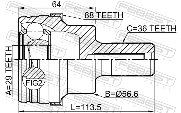 Joint Kit, drive shaft 2110-KUGA88R