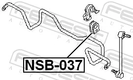 Mounting, stabiliser bar NSB-037