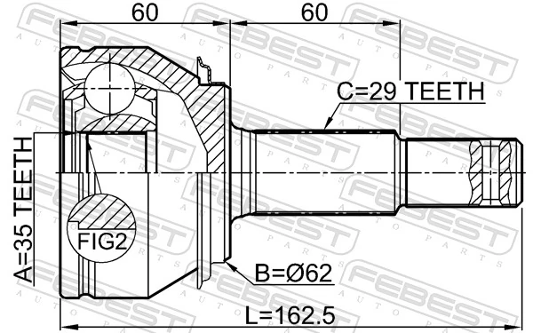 Joint Kit, drive shaft 0210-J1120