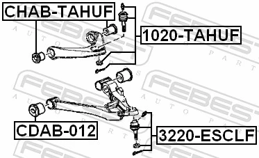 Mounting, control/trailing arm CHAB-TAHUF