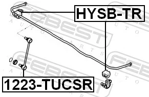 FEBEST HYSB-TR Mounting, stabiliser bar