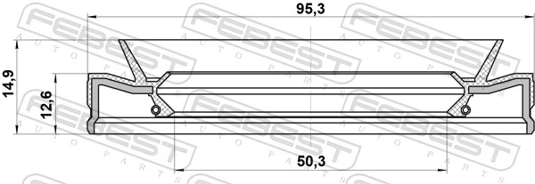 FEBEST 95HES-52951315C Shaft Seal, differential