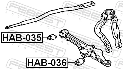 Mounting, control/trailing arm HAB-036