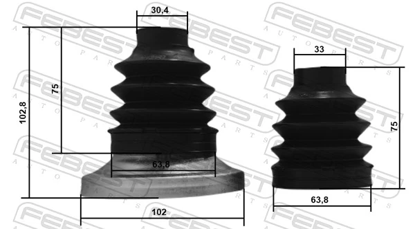 Bellow, drive shaft 1617P-211R-KIT