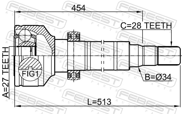 Joint Kit, drive shaft 2711-XC60S6RH