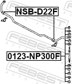 Link/Coupling Rod, stabiliser bar 0123-NP300F